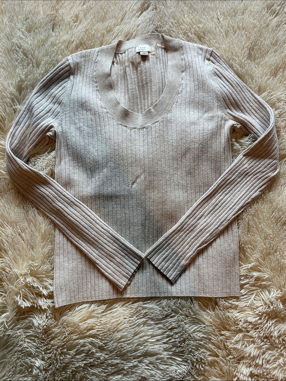 Women’s Lightweight Ribbed Scoop Neck Sweater - Cream